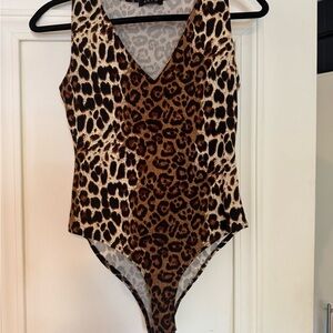 Leopard Print V-Neck Bodysuit